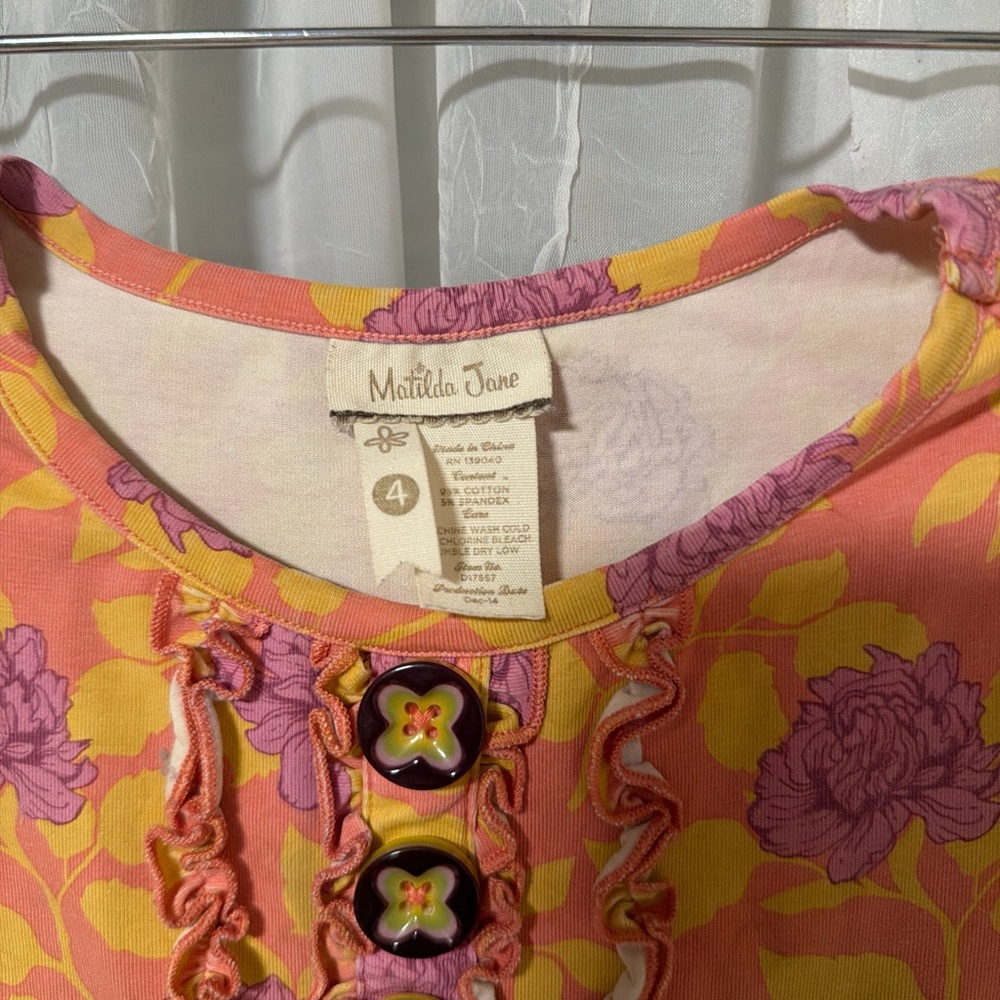 Matilda Jane Pink and Yellow Floral Top